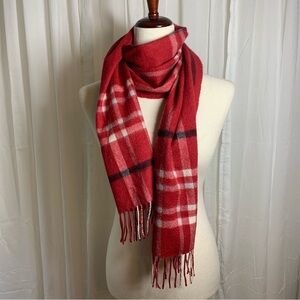 The Charter Club 100% Cashmere Plaid Red Black White‎